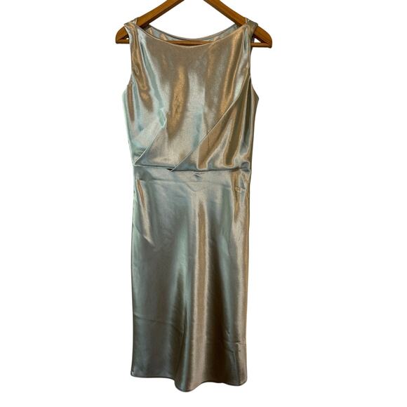 Nili Lotan Anne Gold Satin Midi Dress Size 4 Holiday Cocktail Party Elegant - Picture 3 of 15